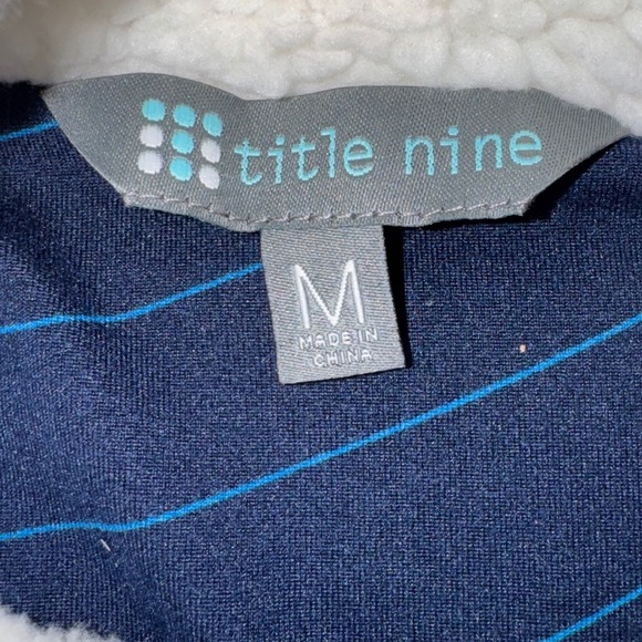 Title Nine Sherpa Fleece Snap Collar Vest Dress Blue Heathered Size Medium - Picture 8 of 11
